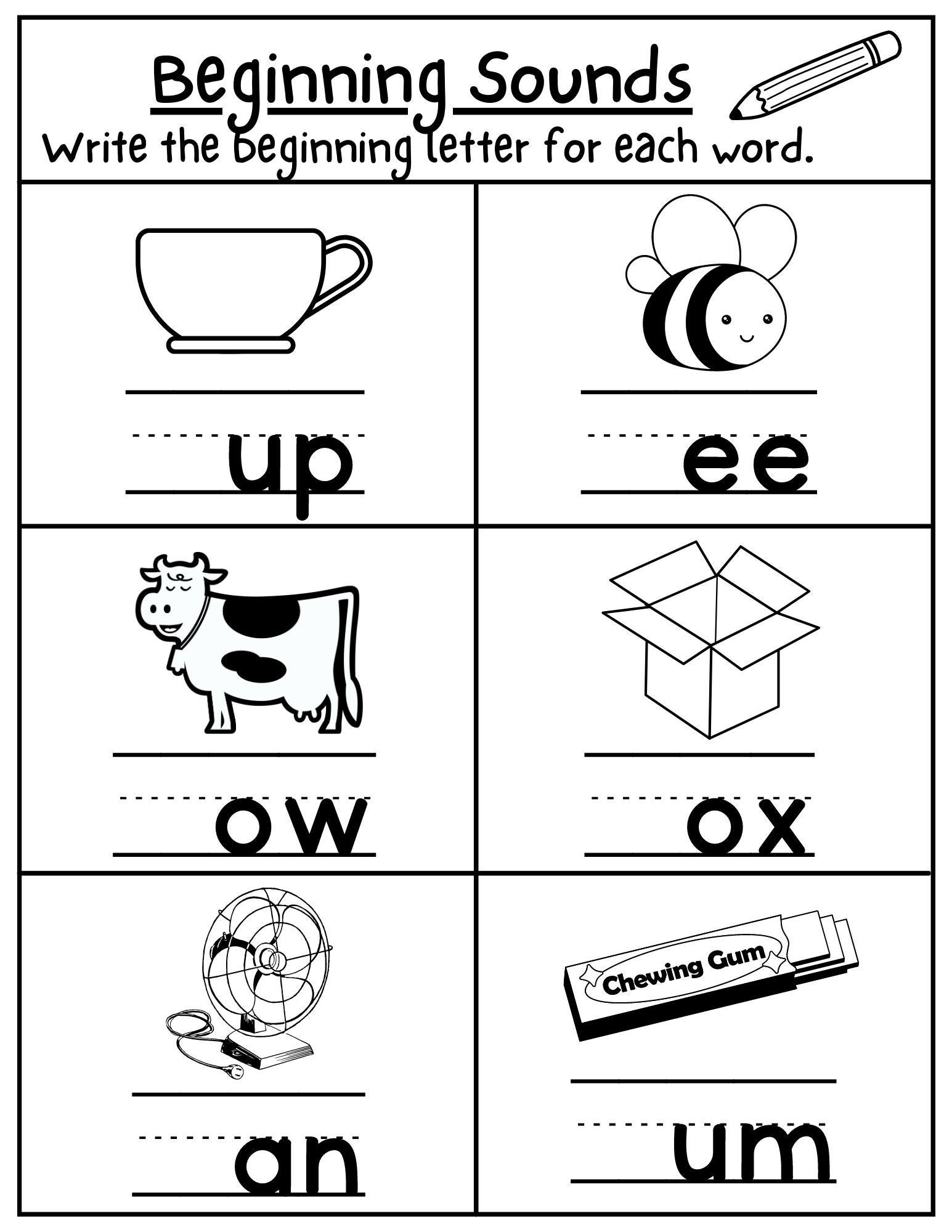 FREE Printable Alphabet Beginning Sounds Worksheets Worksheets Worksheets Library