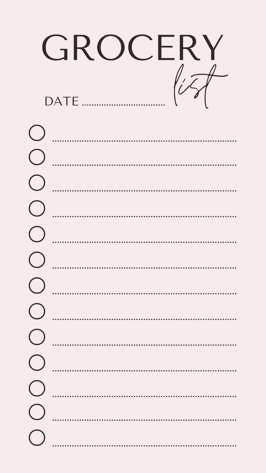 Free Printable Blank Grocery List Templates