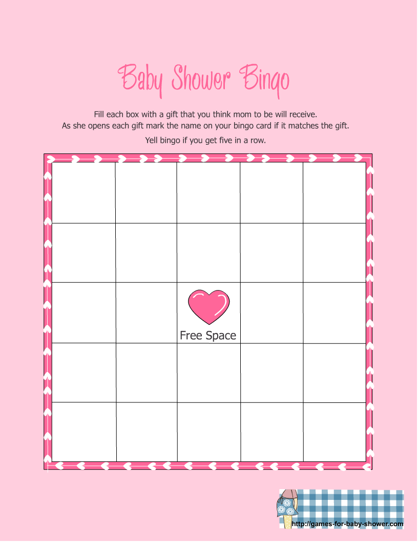Free Printable Baby Shower Gift Bingo Game
