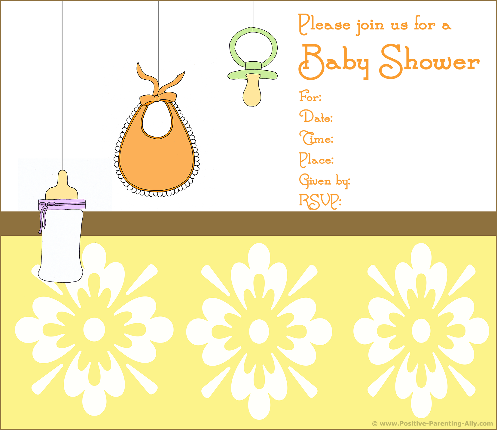 Free Printable Blank Baby Shower Invitations