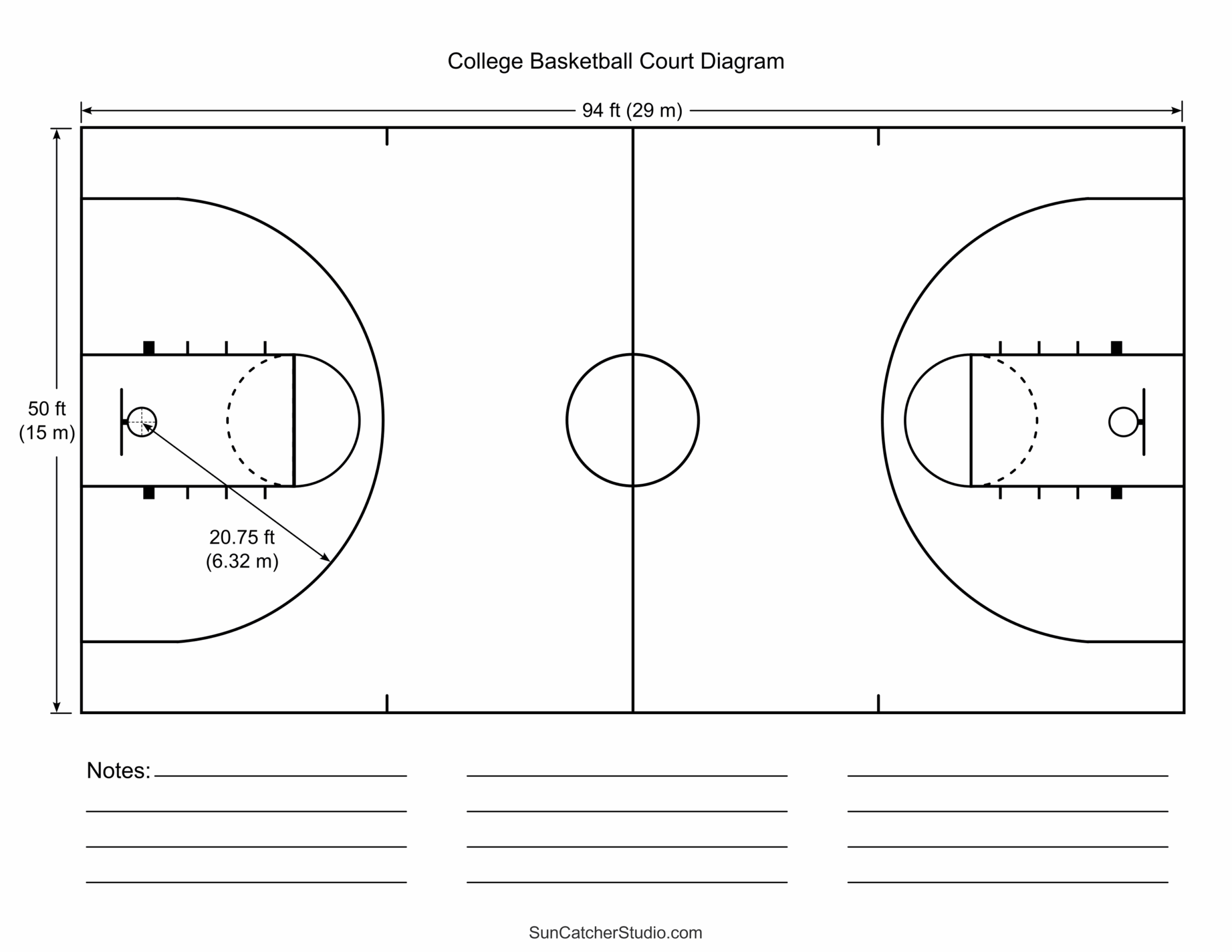Free Printable Basketball Court Diagrams U0026 Layout Free Printables Monograms Design Tools Patterns U0026 DIY Projects