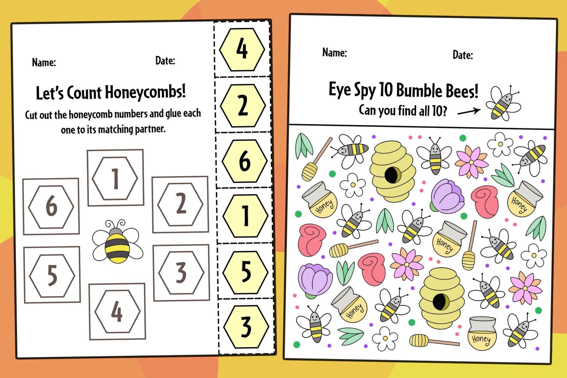 FREE Printable Bee Worksheets The Hollydog Blog