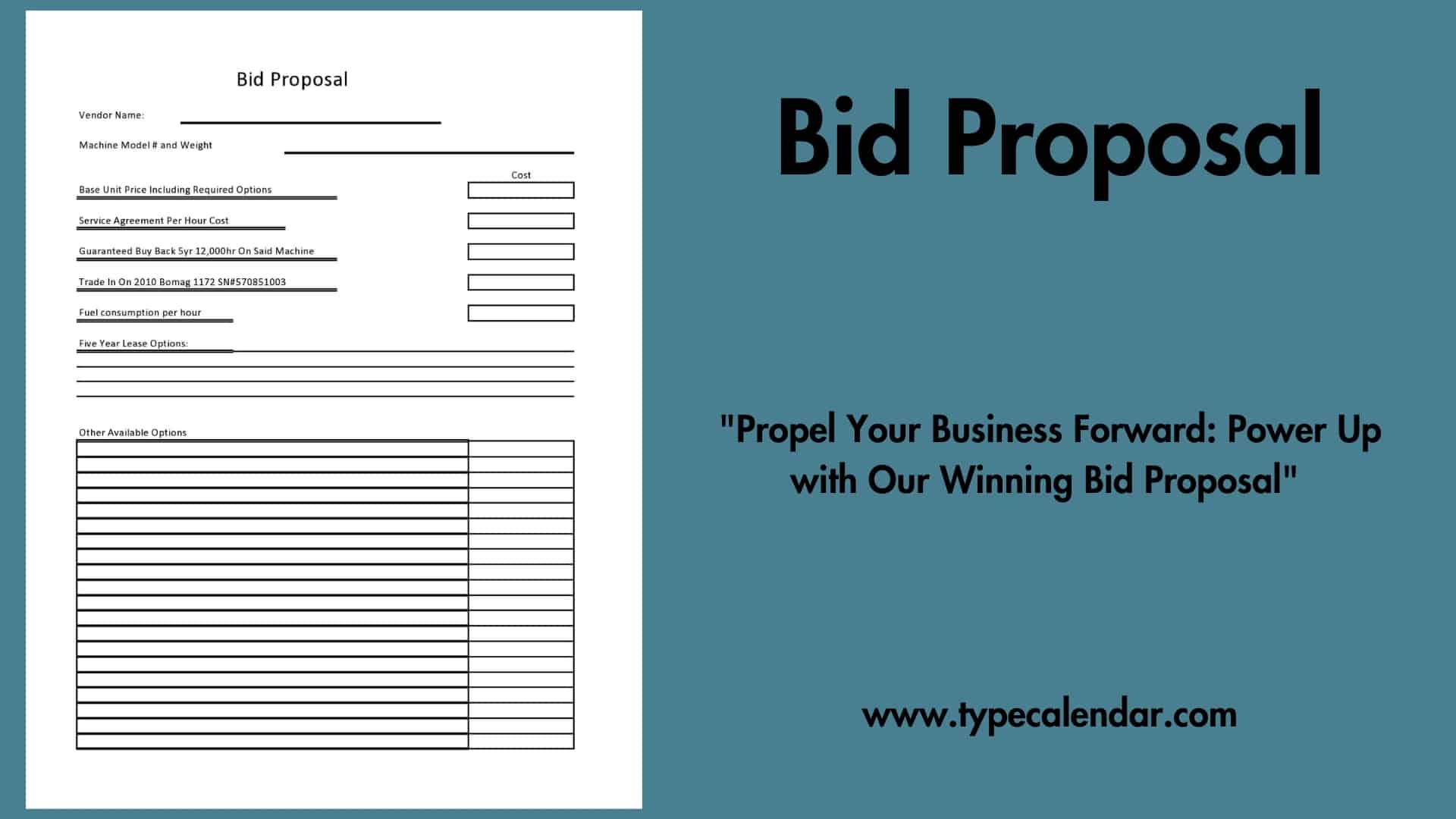 Free Printable Bid Proposal Templates Word PDF Excel 