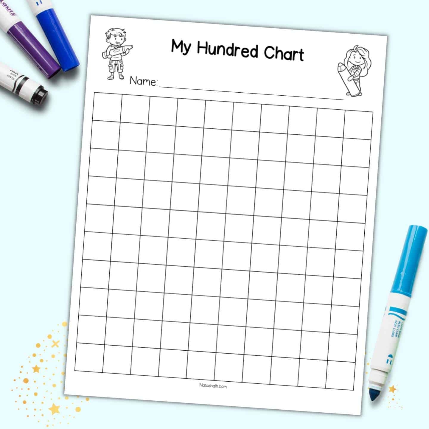 Free Printable Blank 100 Chart The Artisan Life