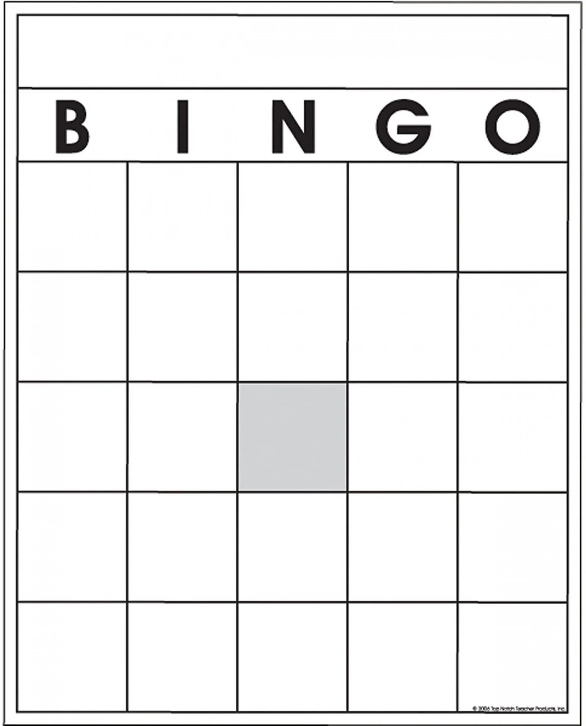 Free Printable Blank Bingo Card 5x5