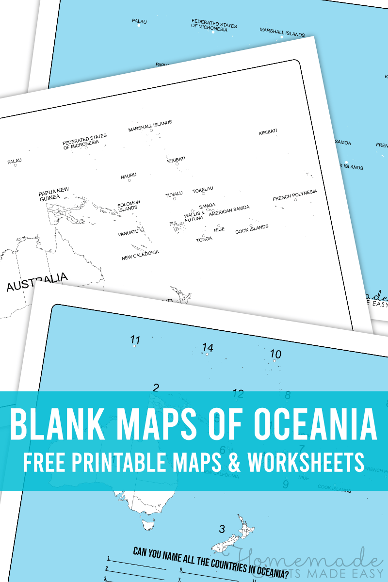 Free Printable Blank Map Of Oceania U0026 Australia