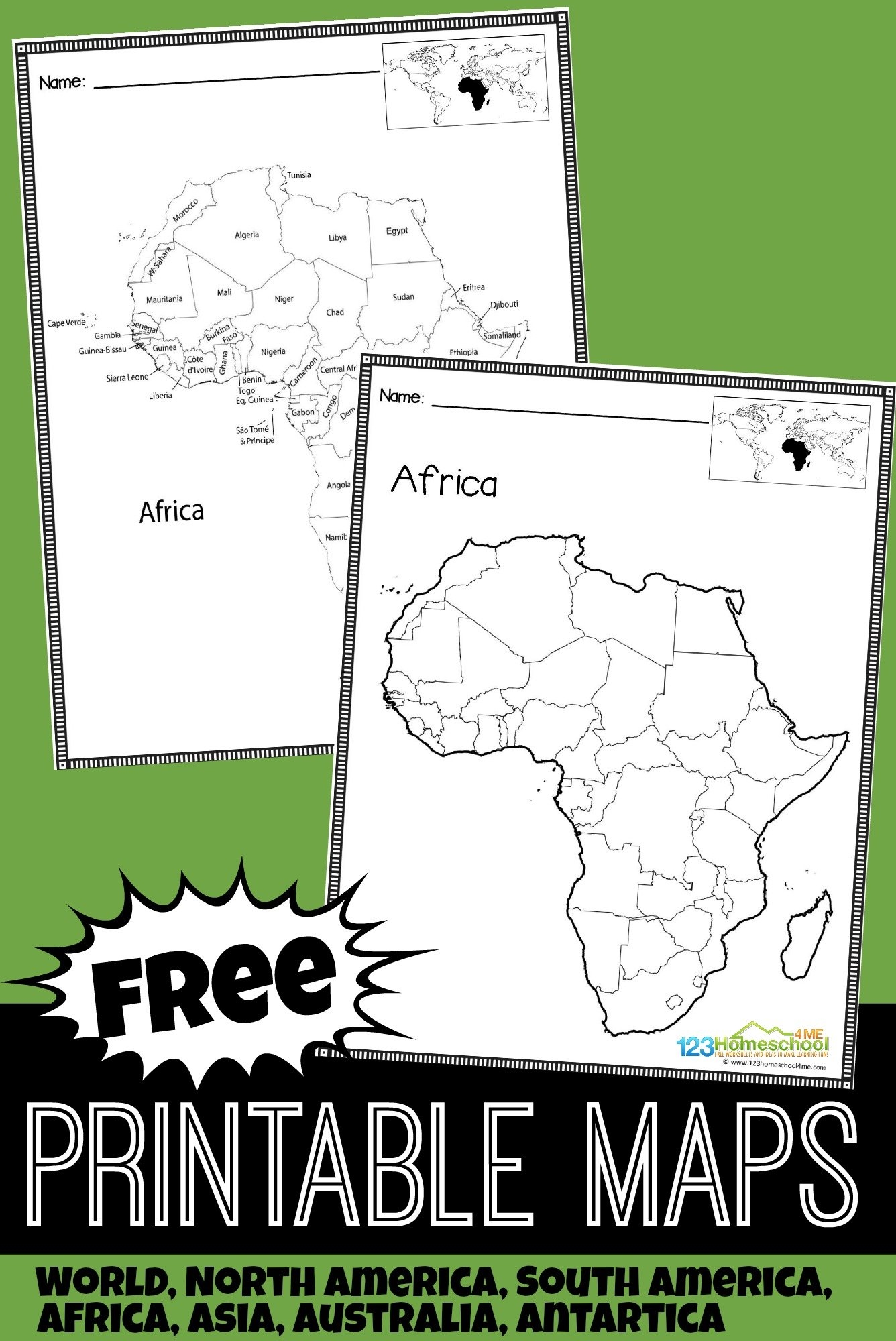FREE Printable Blank Maps For Kids World Continent USA FREE Printable Blank Maps For Kids World Continent USA