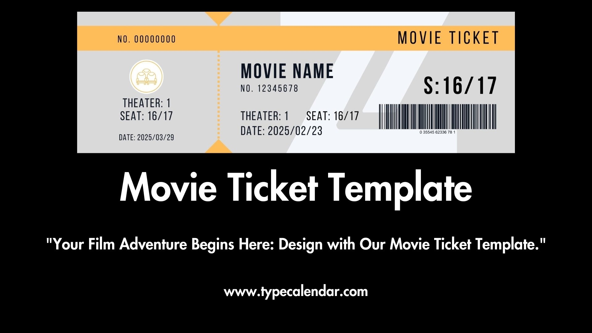 Free Printable Blank Movie Ticket Templates PDF Word Free Printable Blank Movie Ticket Templates PDF Word