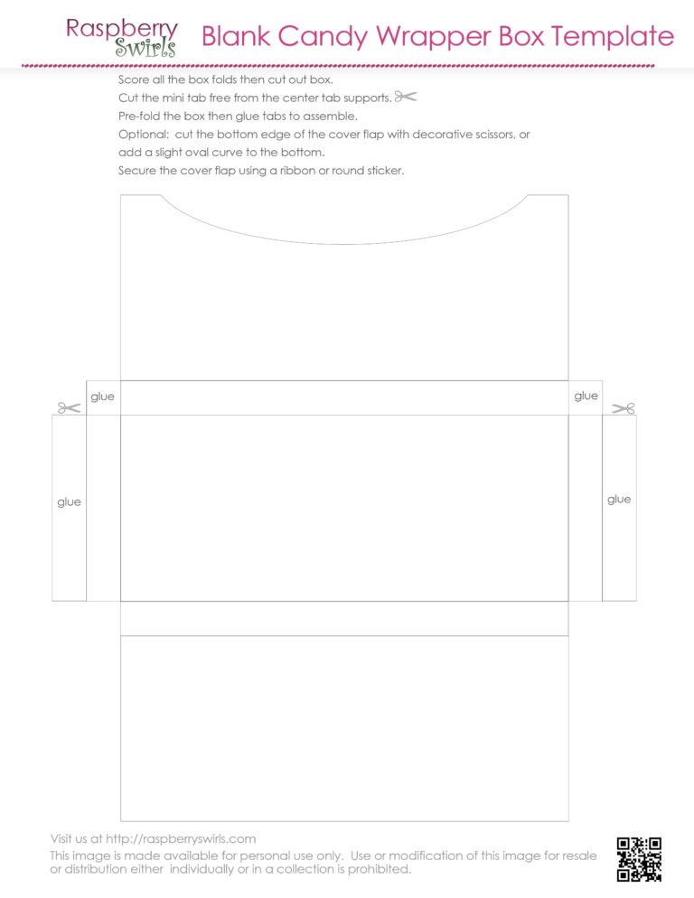 Free Printable Chocolate Candy Bar Wrapper Box Template Raspberry Swirls