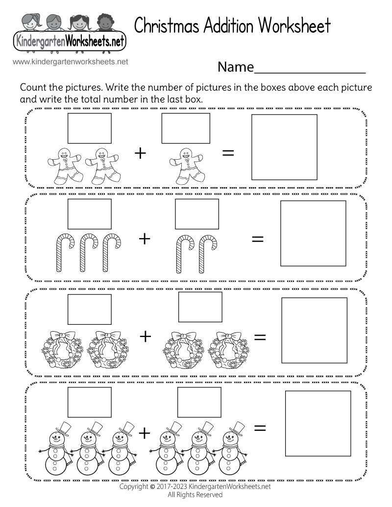 Free Printable Worksheets Kindergarten Addition