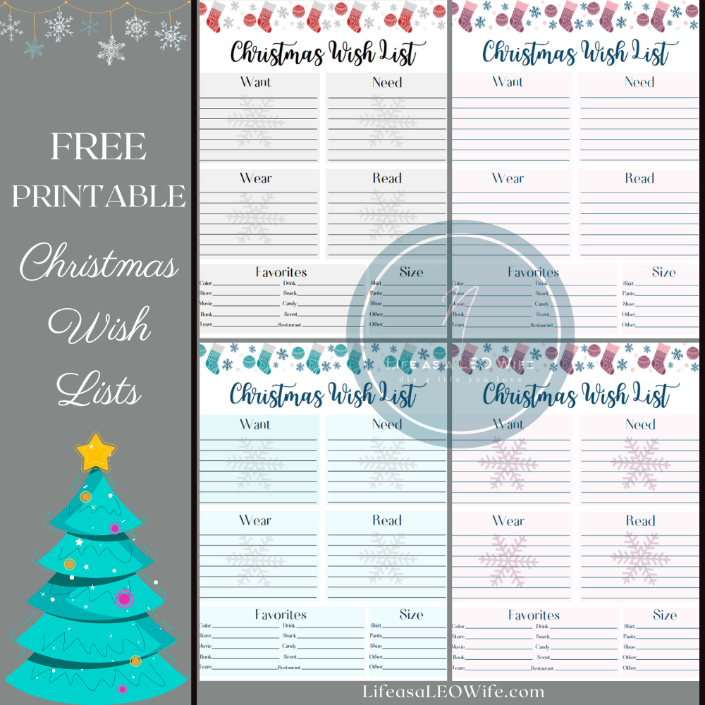 Free Printable Christmas Wish List Life As A LEO Wife Free Printable Christmas Wish List Life As A LEO Wife