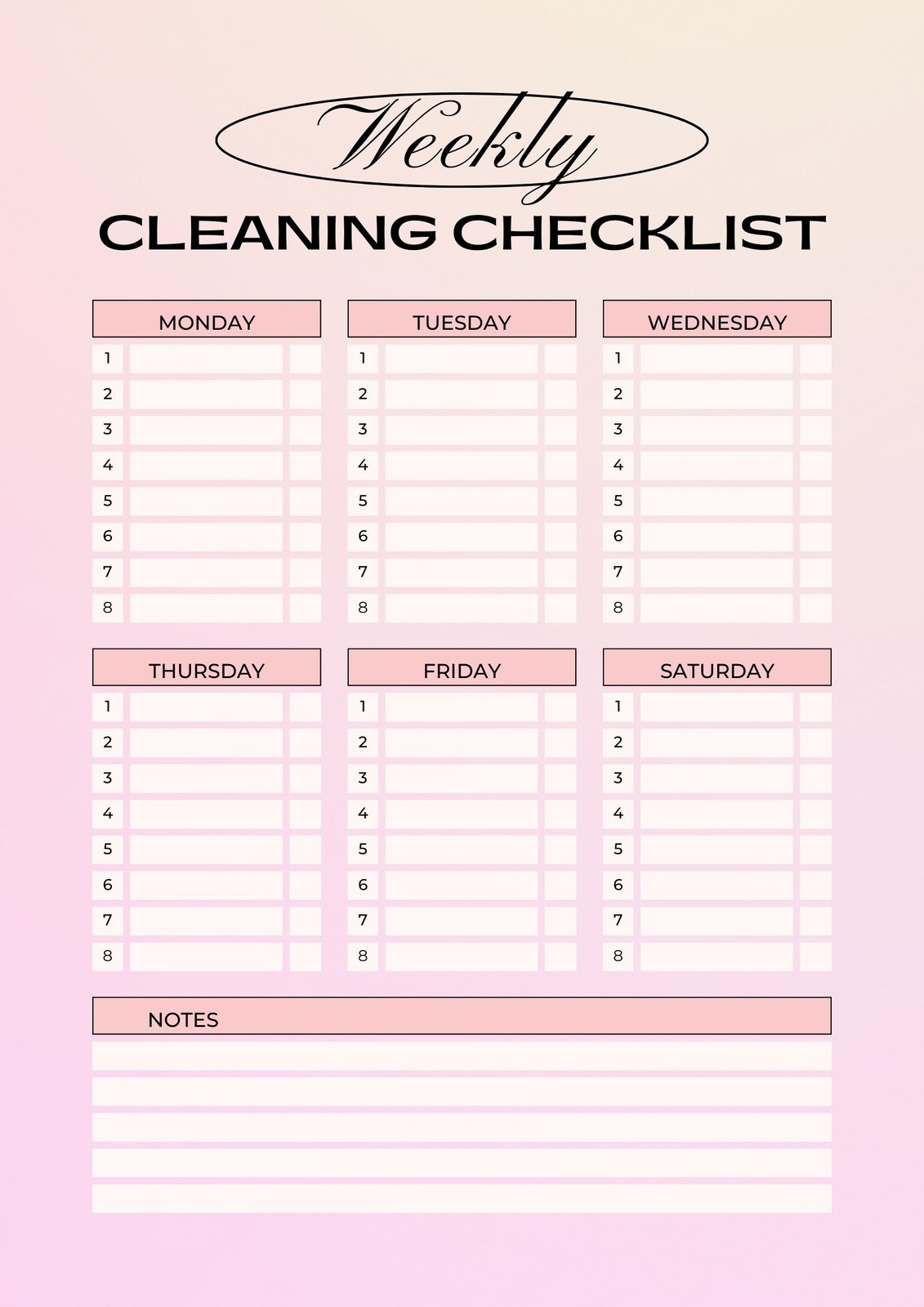 Free Printable Cleaning Checklist Templates Canva