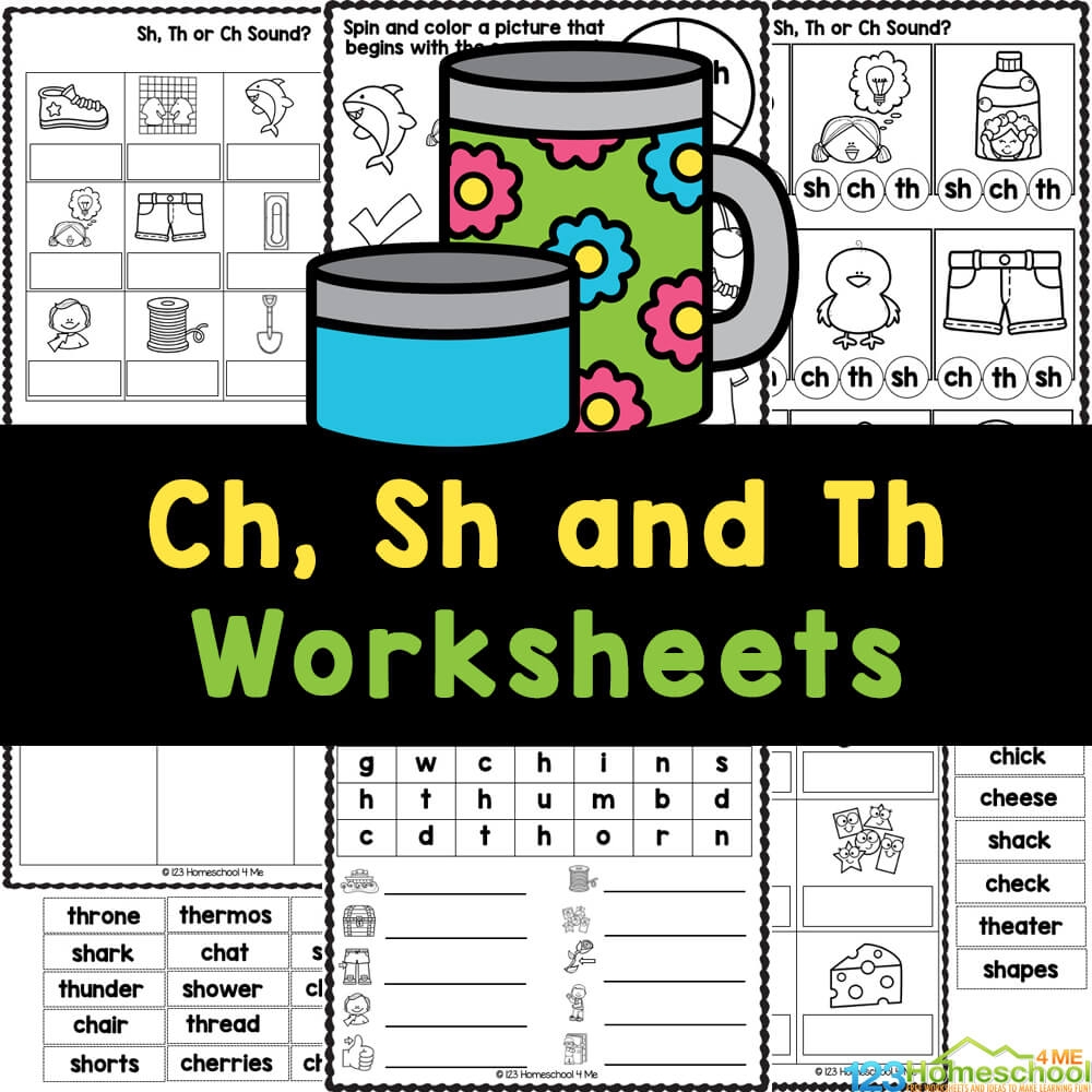 FREE Printable Consonant Digraphs Ch Sh And Th Worksheets