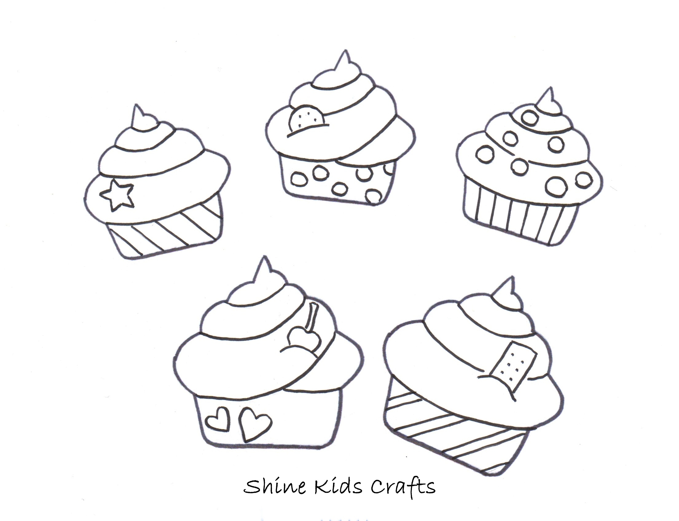 Free Printable Cupcake Coloring Calendar Party Food Cupcakes Shine Kids Crafts