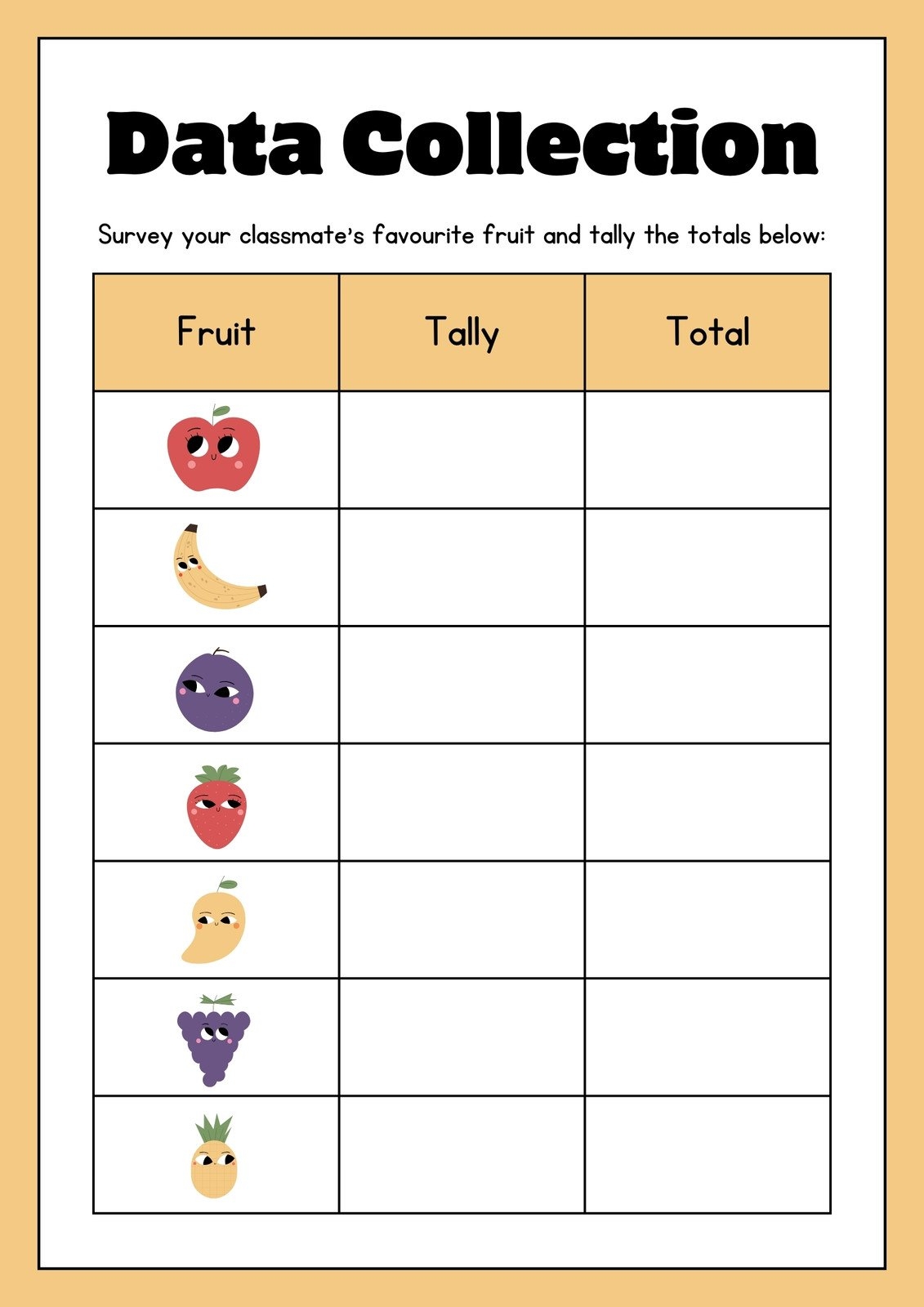Free Printable Blank Data Sheets