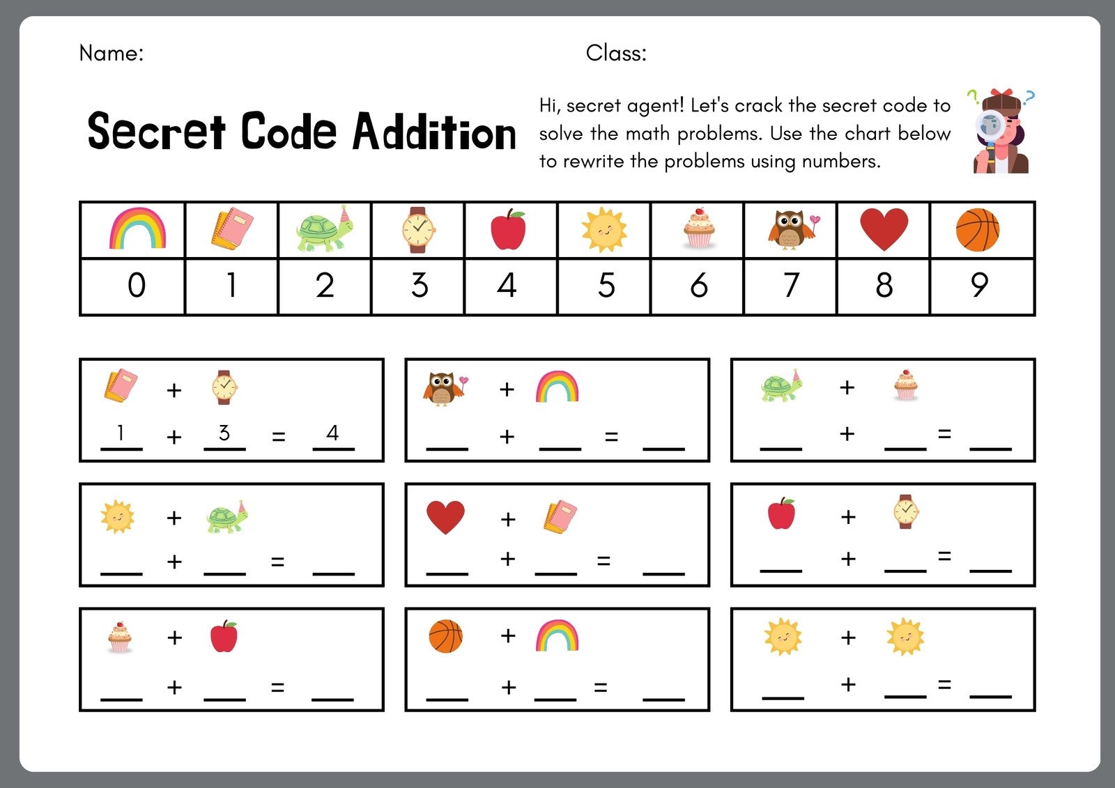 Free Printable Secret Code Math Worksheets