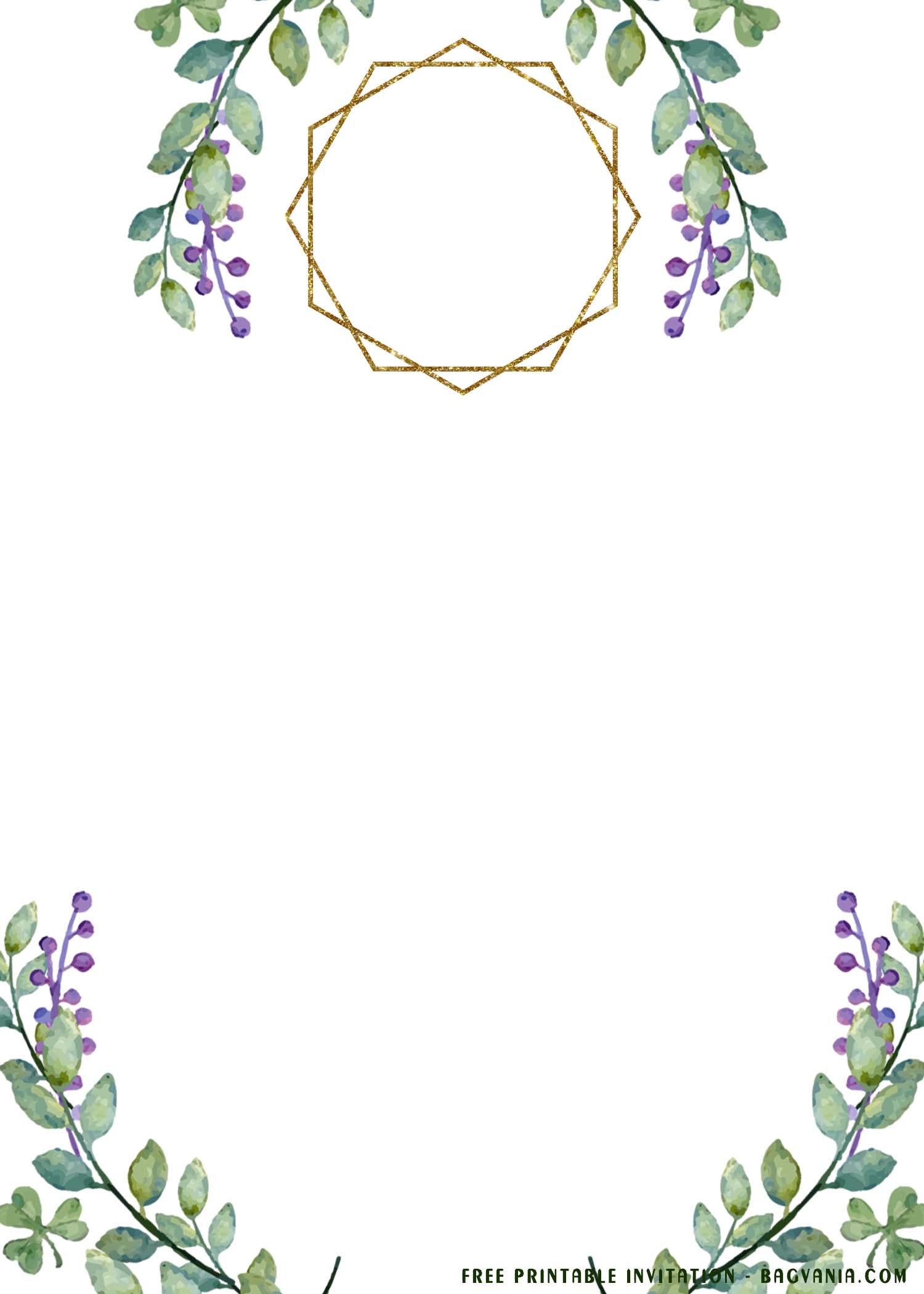 FREE Printable Eucalyptus Wedding Invitation Templates