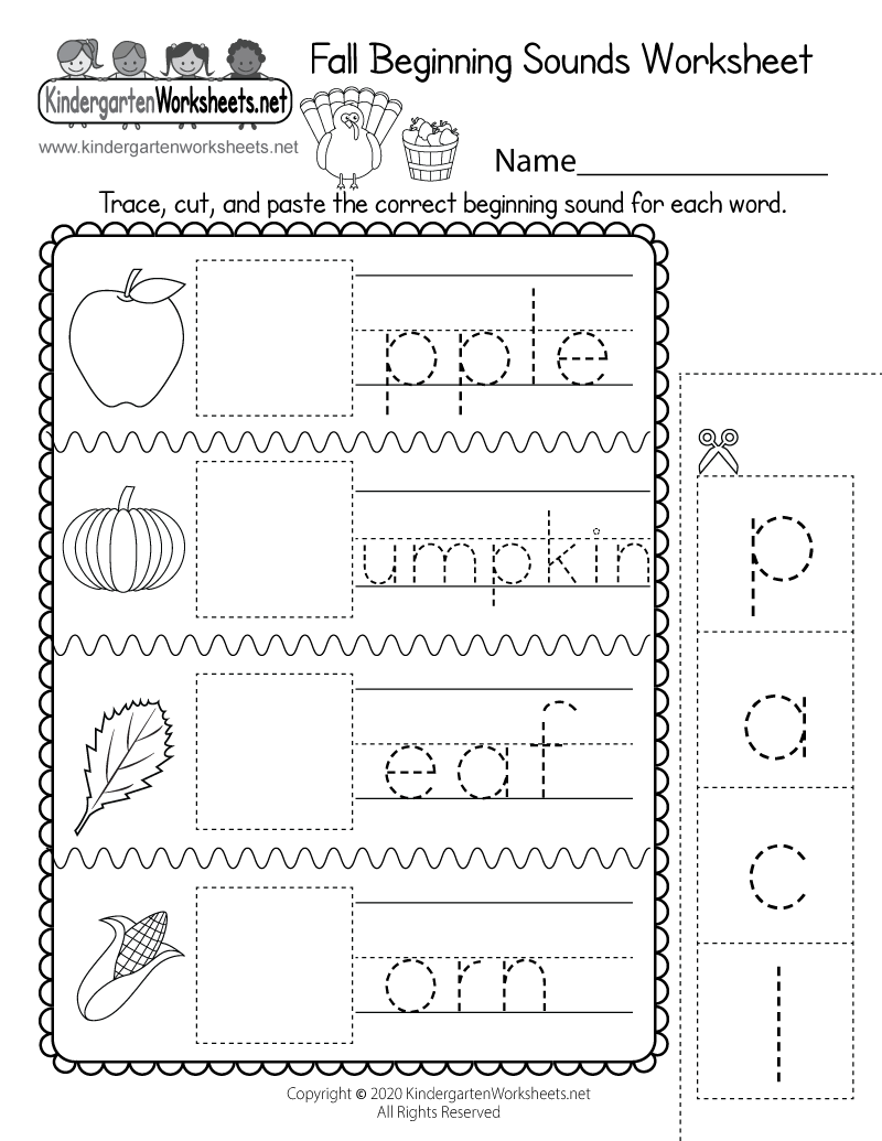 Free Printable Worksheets Beginning Sounds