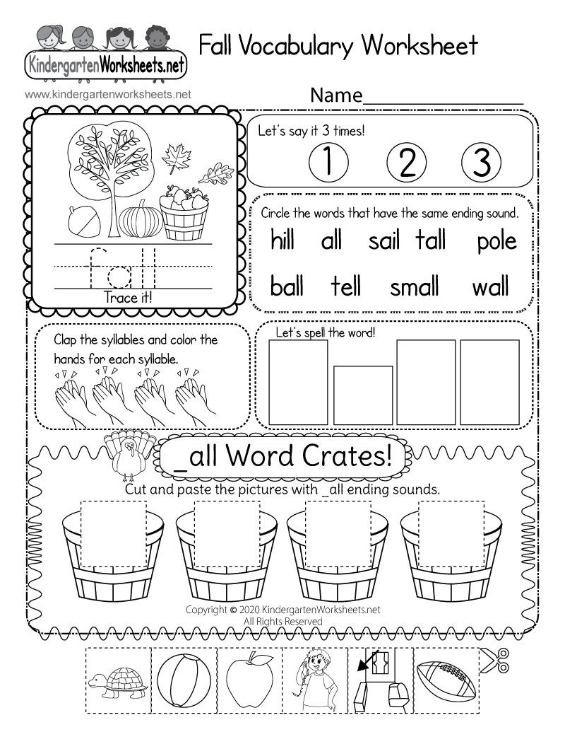 Free Printable Fall Vocabulary Worksheet Free Printable Fall Vocabulary Worksheet