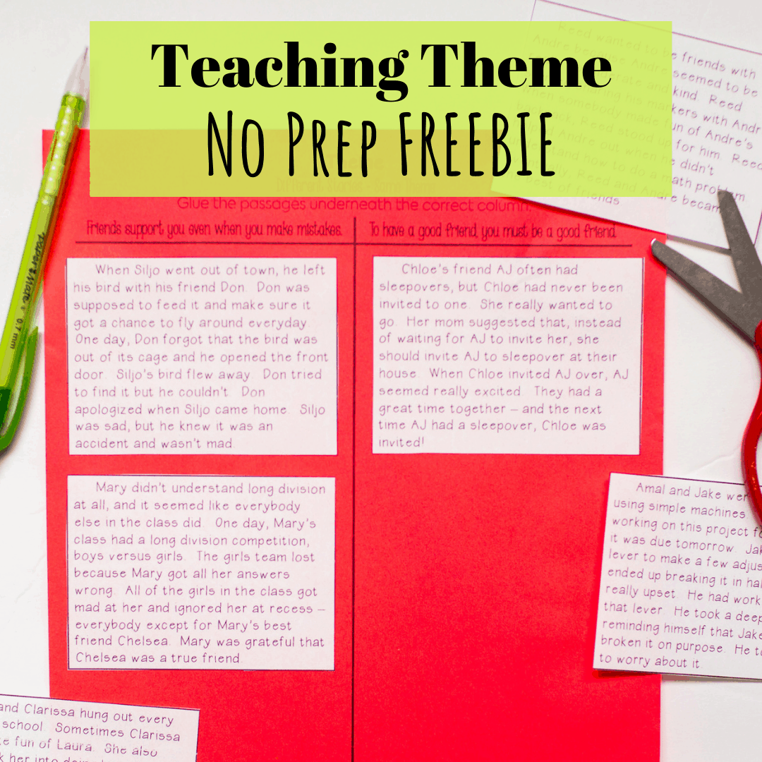 Free Printable For Identifying The Theme Of A Story Teaching Made Practical