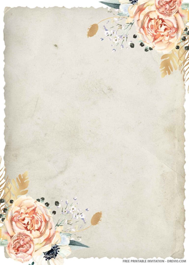 FREE PRINTABLE Gold Royal Wedding Invitation Templates
