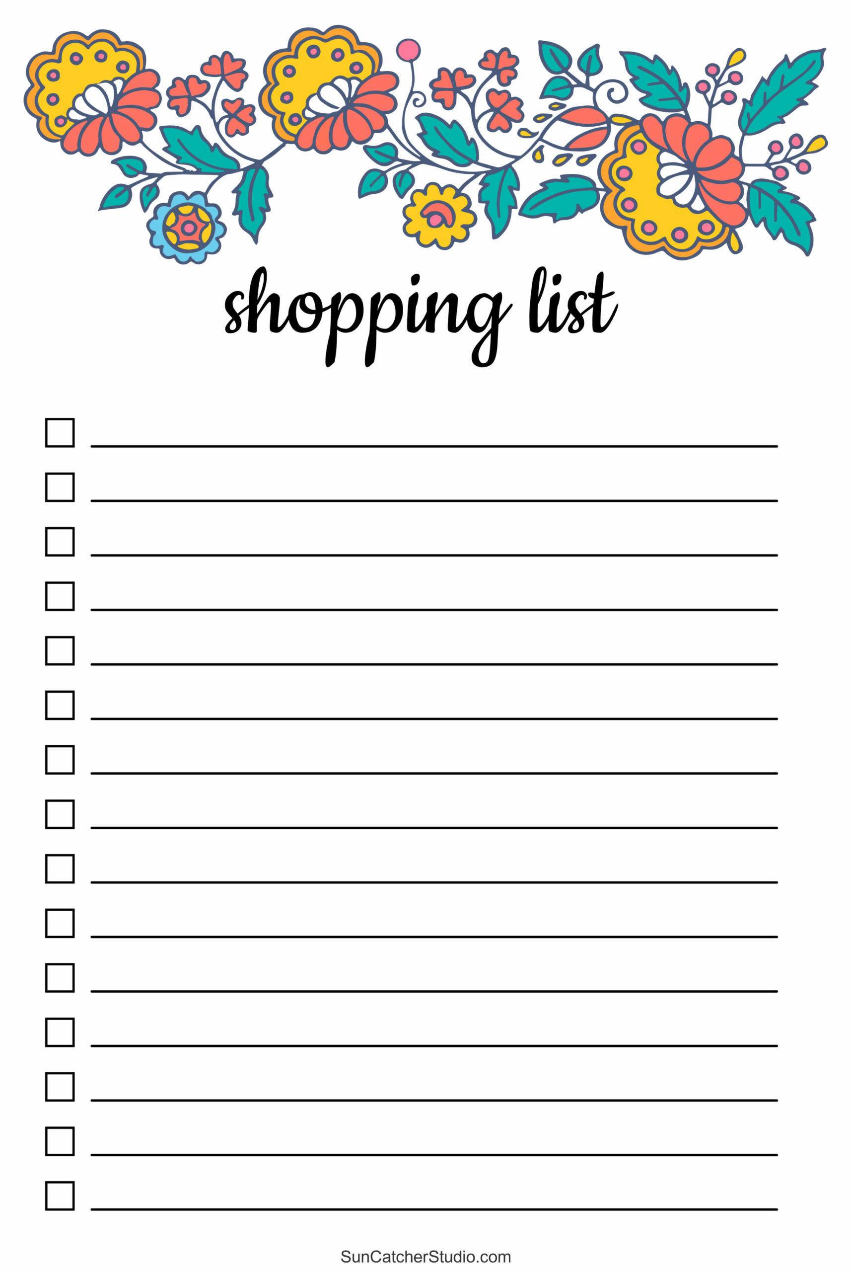 Free Printable Blank Grocery List Pdf