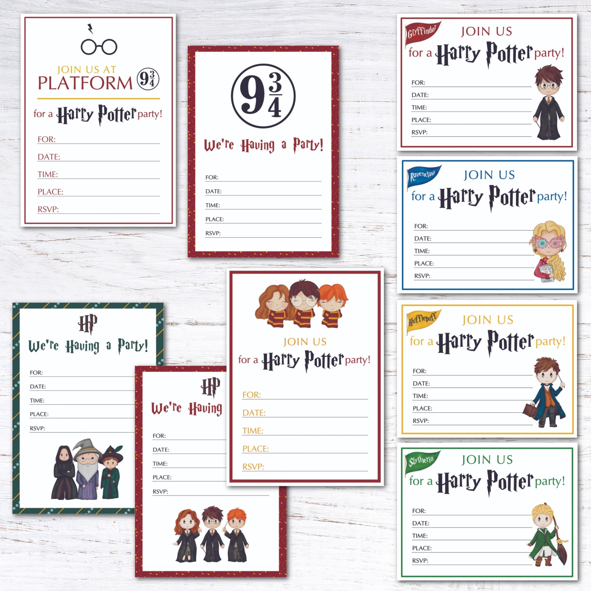 Free Printable Harry Potter Themed Party Invitations Krafty Planner