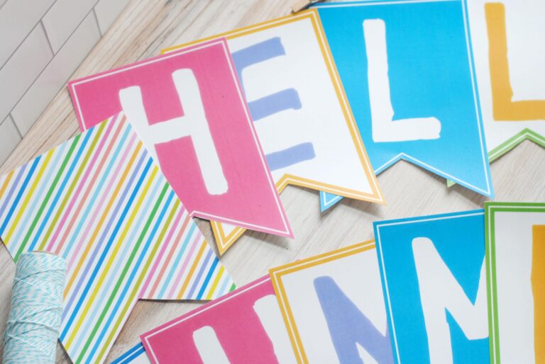 Free Printable Hello Summer Banner 