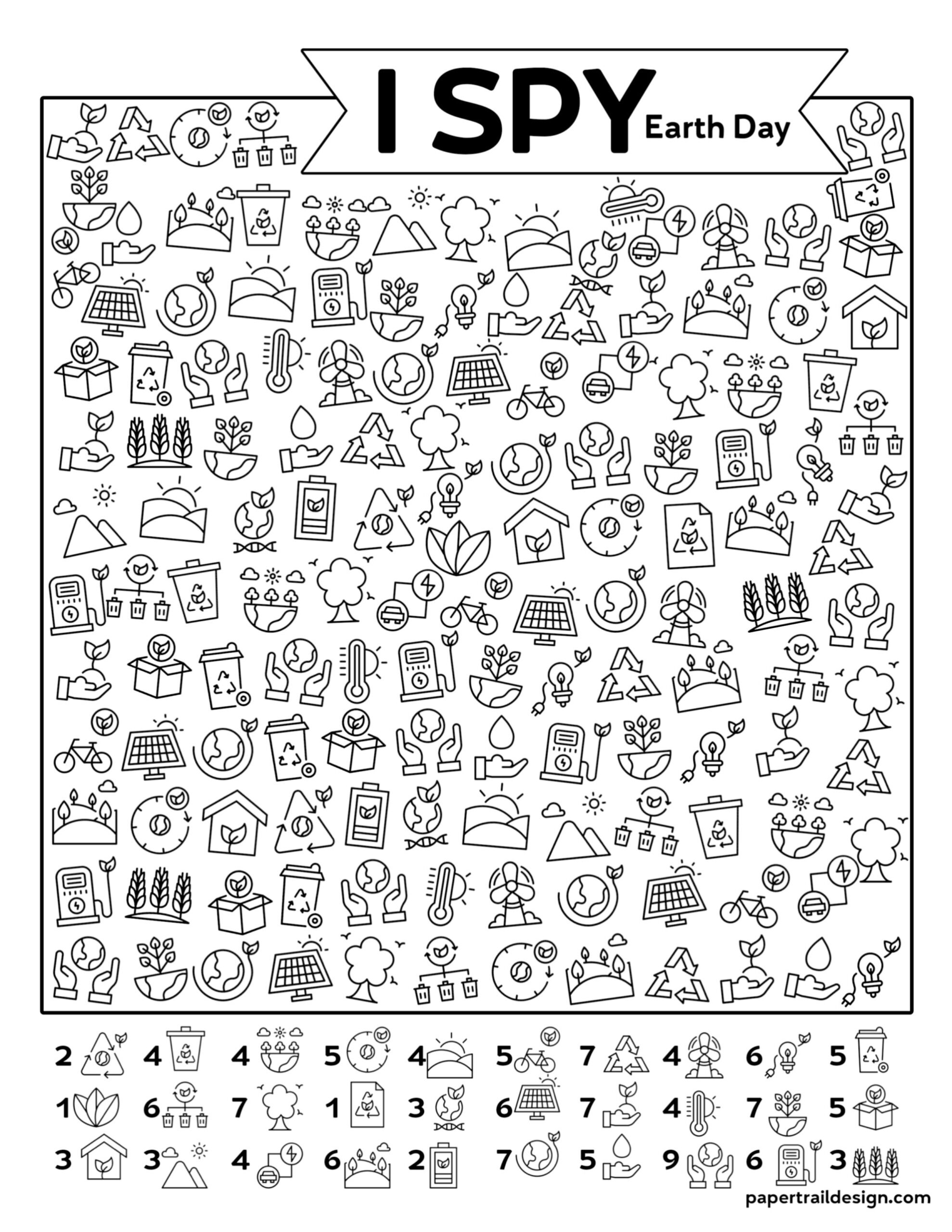 Free Printable I Spy Earth Day Activity Paper Trail Design Worksheets Library
