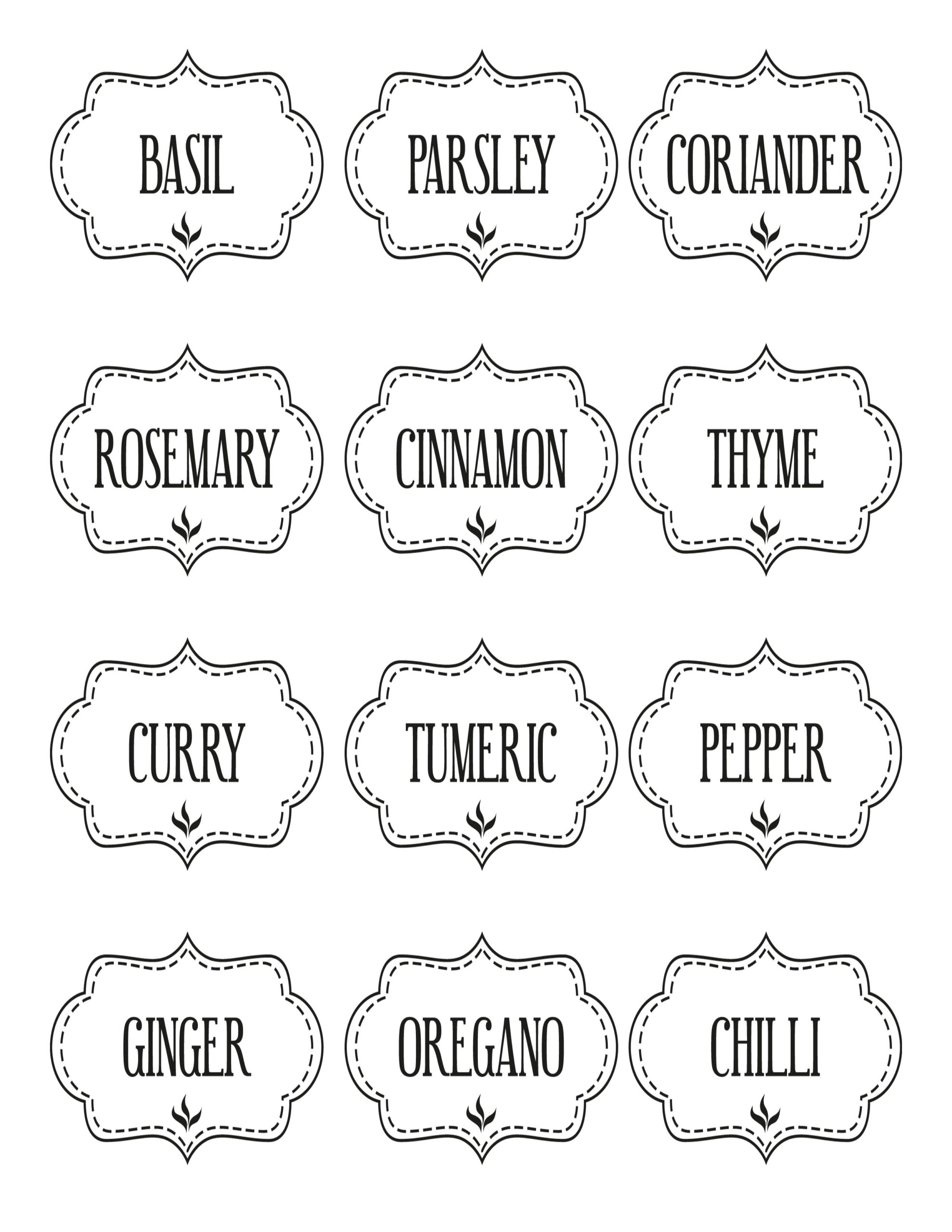 Free Printable Kitchen Spice Labels Worksheets Library