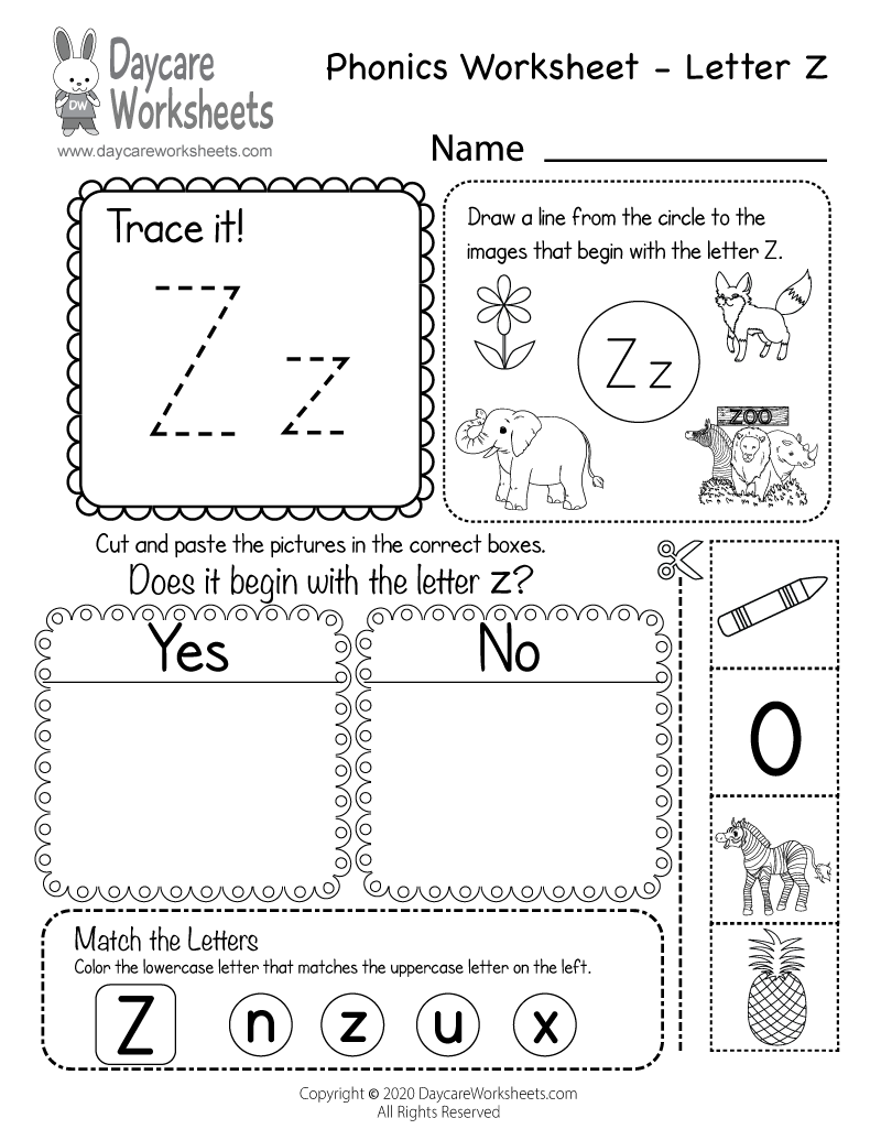 Free Printable Worksheets Letter Z Free Printable Worksheets Letter Z