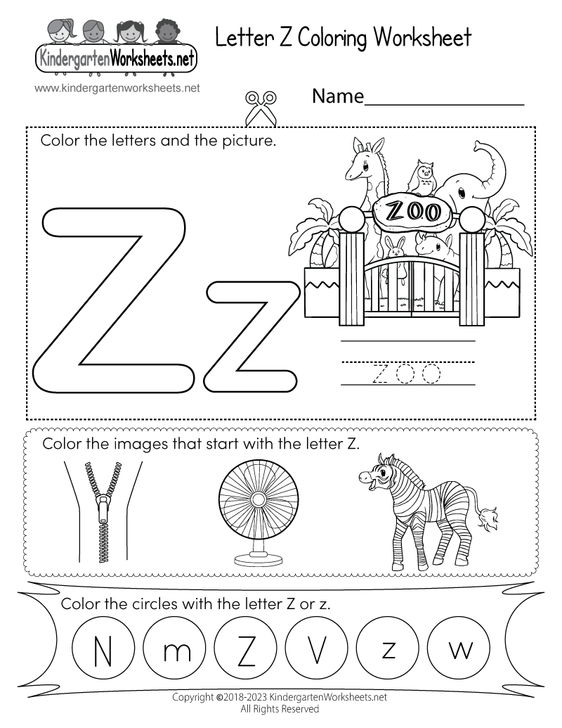 Free Printable Letter Z Coloring Worksheet Free Printable Letter Z Coloring Worksheet