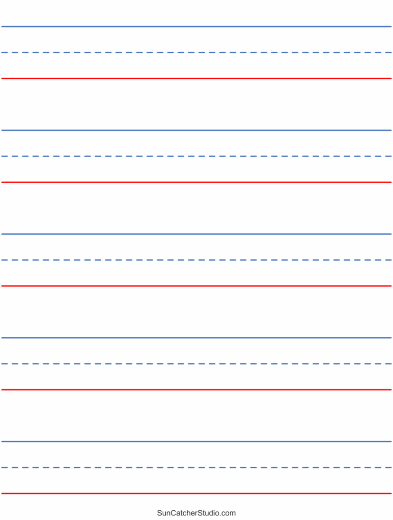 Free Printable Lined Paper Handwriting Notebook Templates 