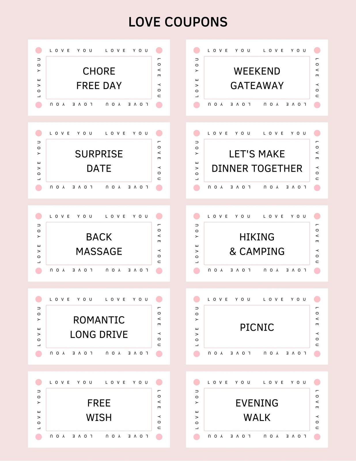 Blank Love Coupon Free Printable Blank Love Coupon Free Printable