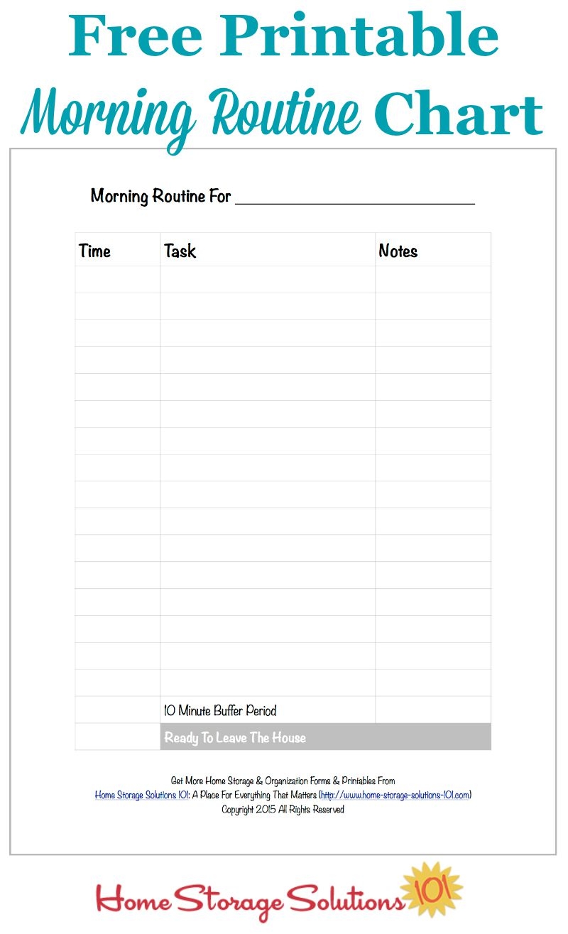 Free Printable Morning Routine Chart Plus How To Use It 