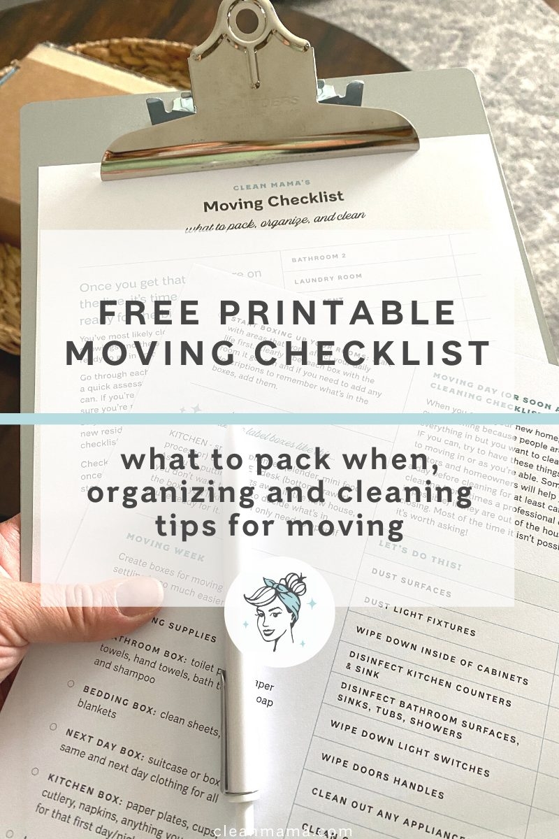Free Printable Moving Checklist Clean Mama