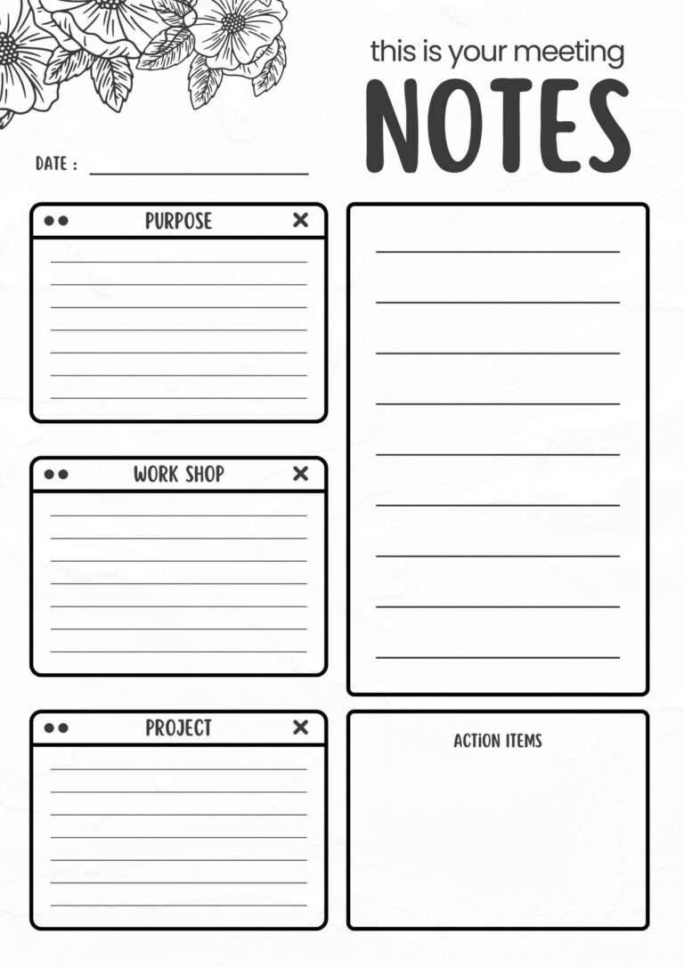 Free Printable Note Paper For Your Planner Instant Download Worksheets Library