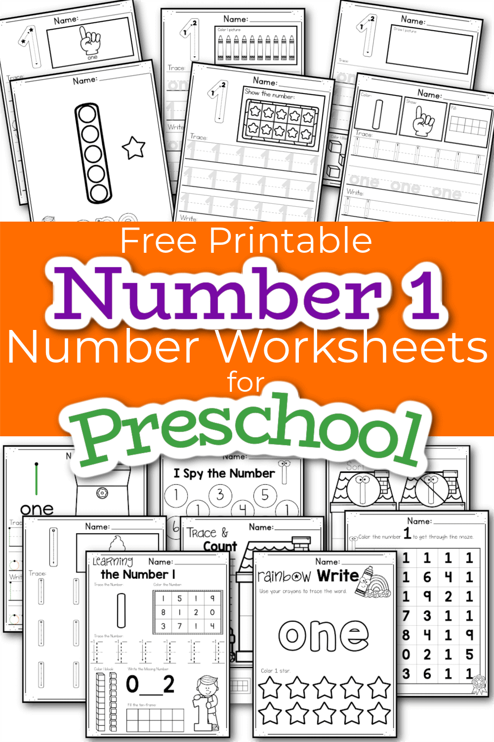 Free Printable Number 1 Worksheets