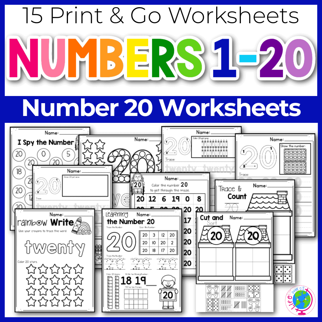 Free Printable Number 20 Worksheets