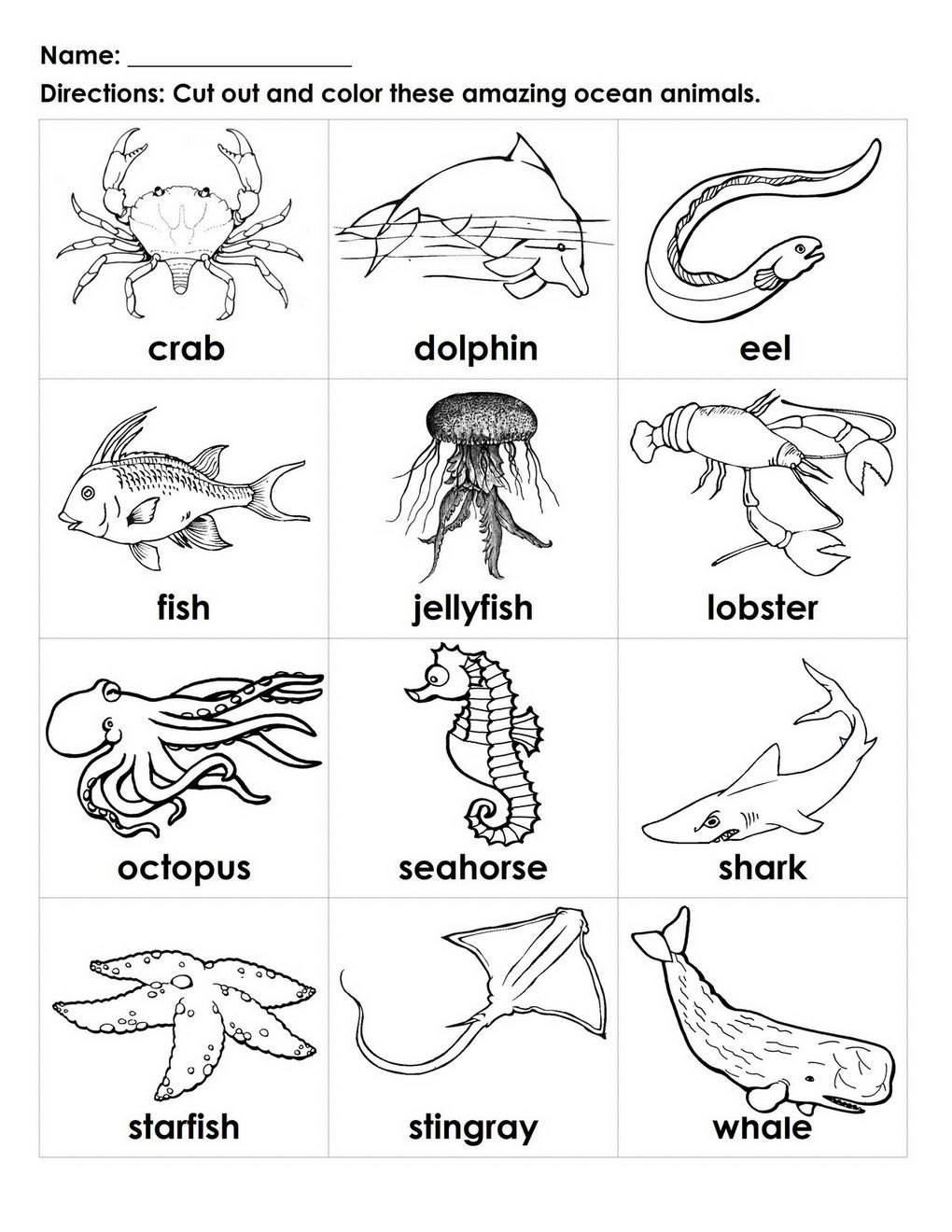 Free Printable Ocean Animal Pictures Download Free Printable Ocean Animal Pictures Png Images Free Worksheets On Clipart Library