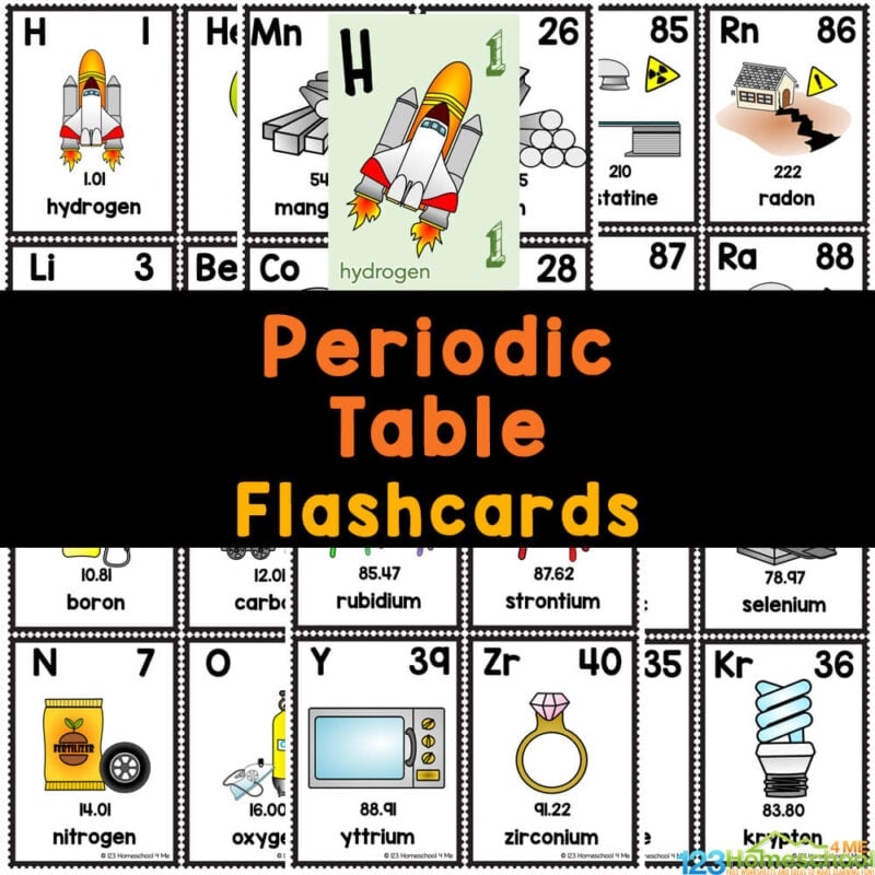 FREE Printable Periodic Table Of Elements Flashcards For Kids