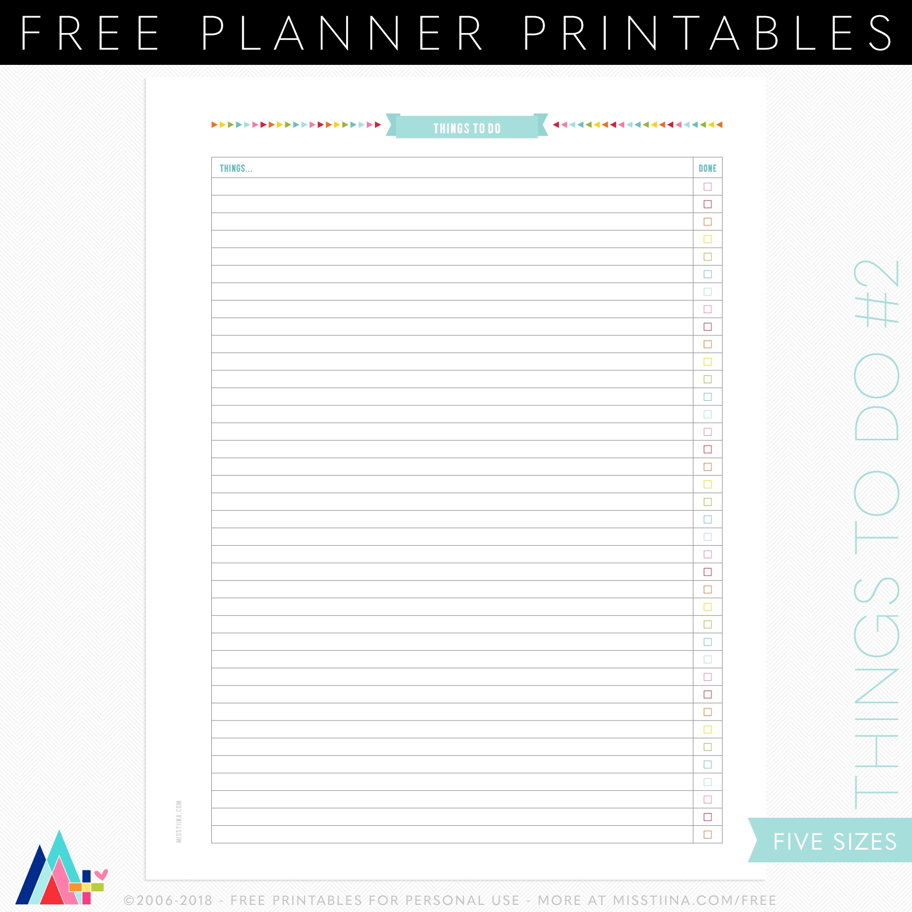 FREE PRINTABLE PLANNER PAGES Miss Tiina Tina Raparanta