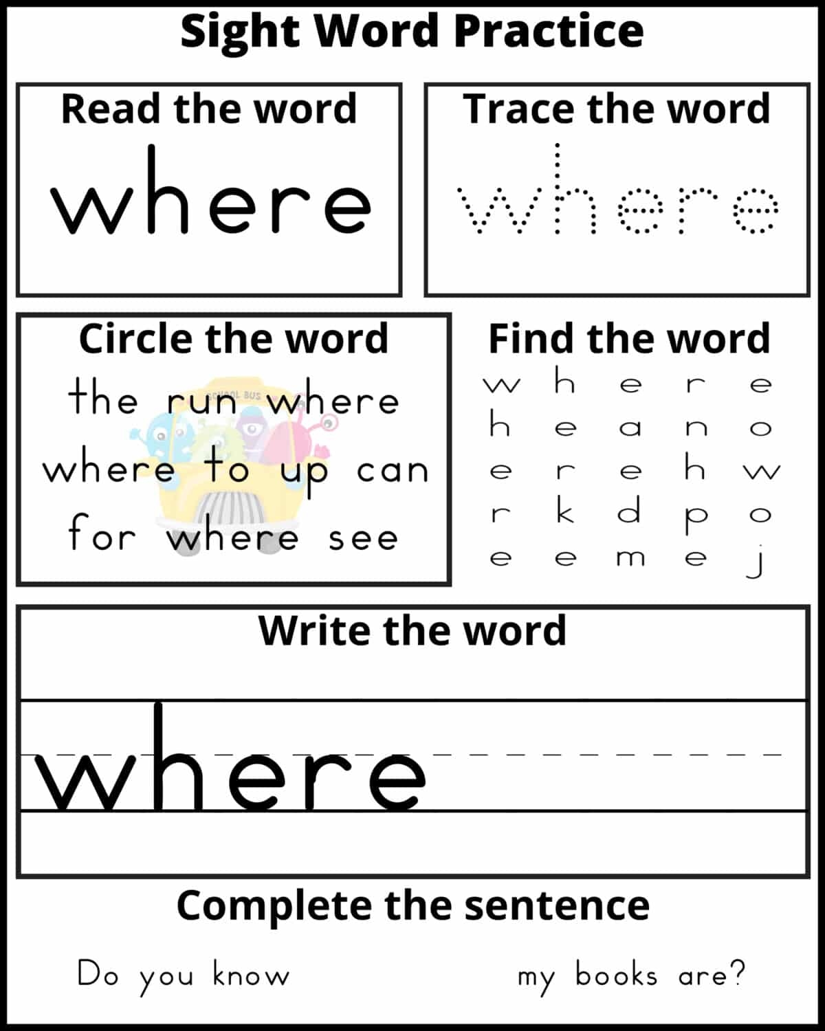 Free Printable Sight Word See Worksheet