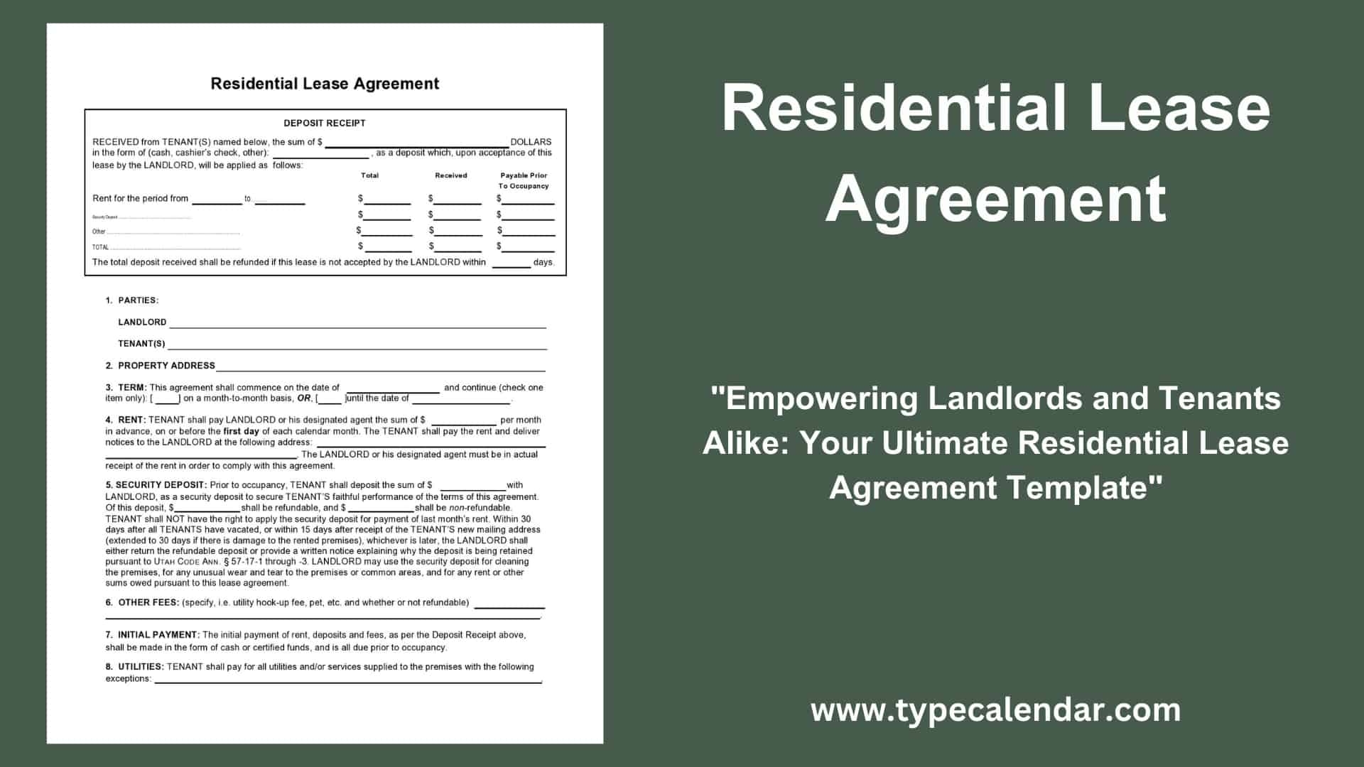 Free Printable Basic Rental Agreement Blank
