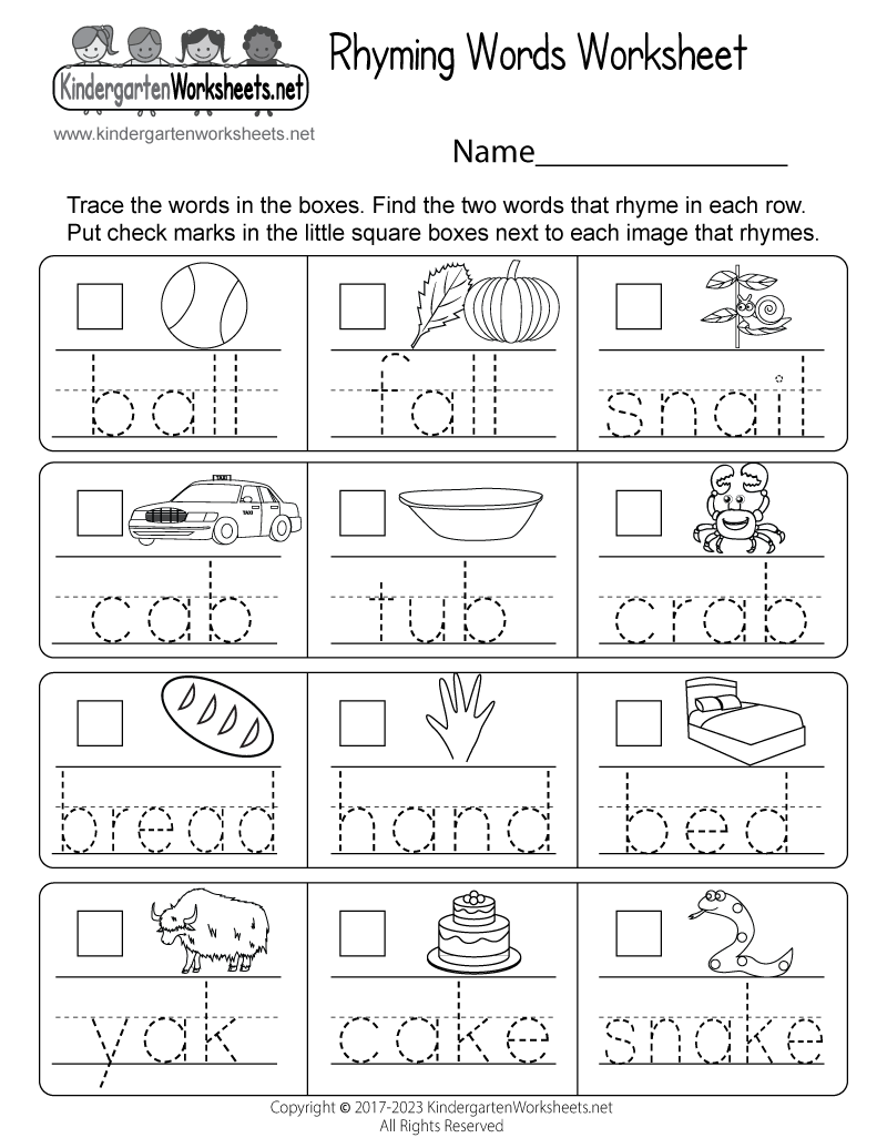 Free Printable Worksheets For Nursery Rhymes