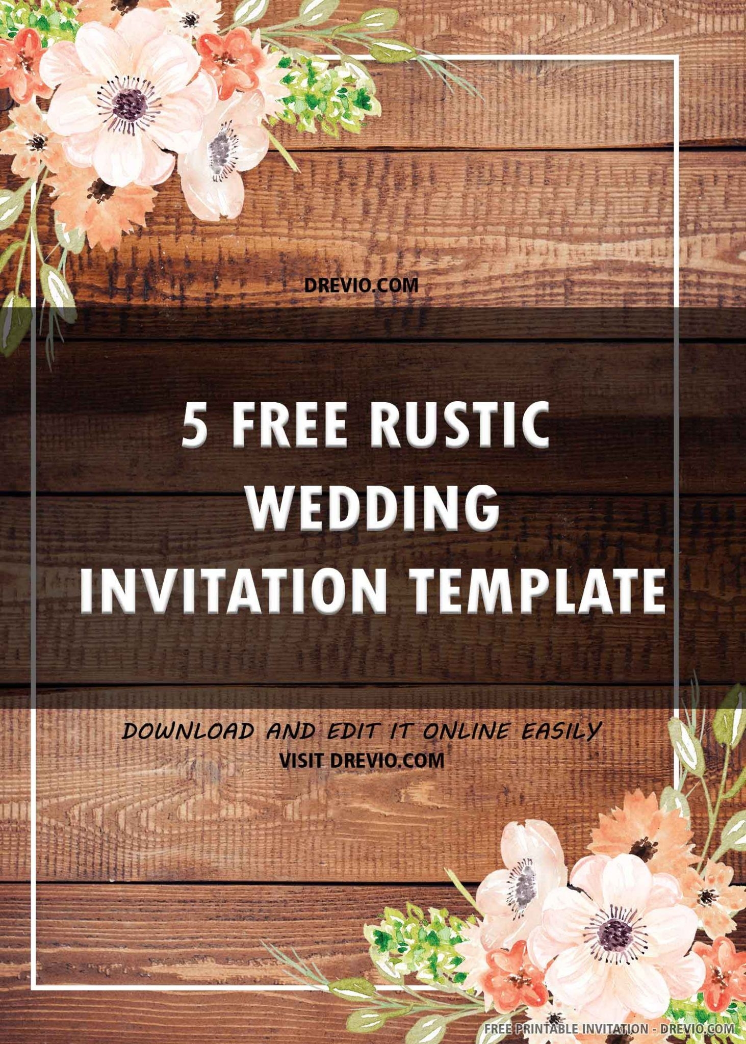 FREE PRINTABLE Rustic Wedding Invitation Templates Worksheets 