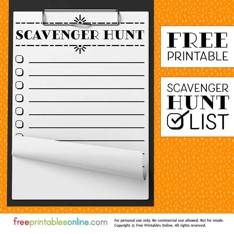 Free Printable Scavenger Hunt List Free Printables Online Free Printable Scavenger Hunt List Free Printables Online