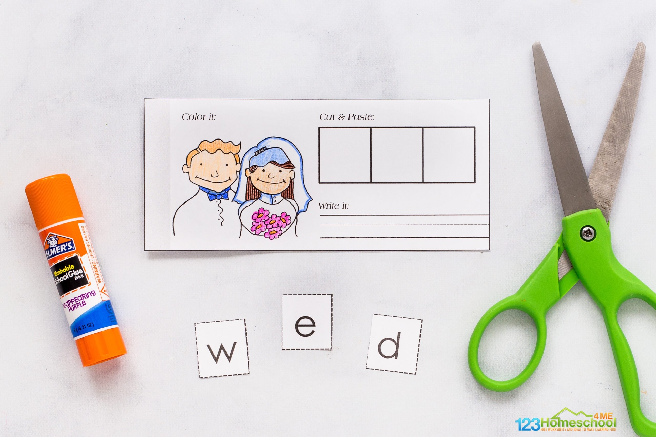  FREE Printable Short E CVC Words Cut and Paste Book Pdf