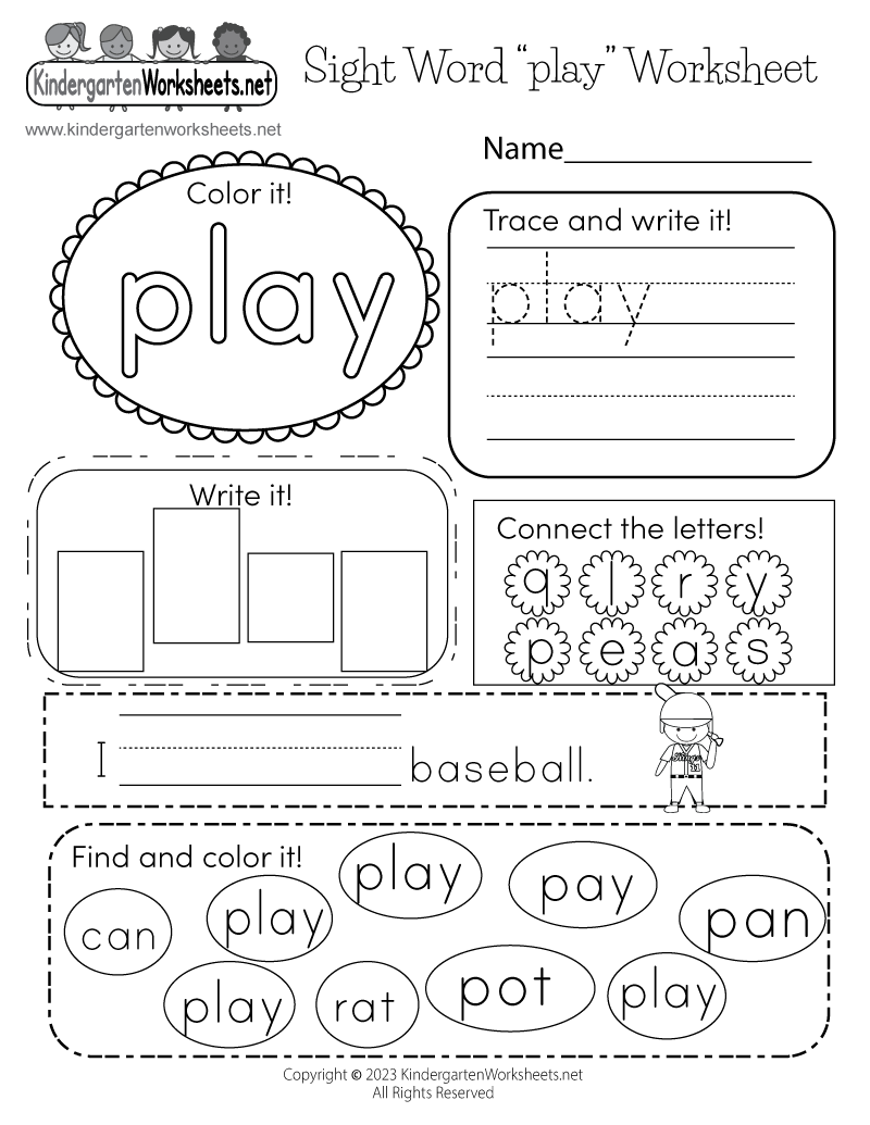 Free Printable Sight Word See Worksheets
