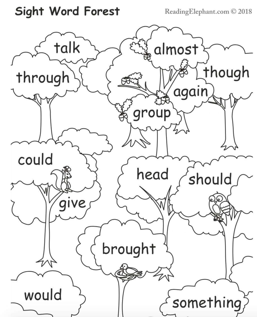 Free Printable Sight Word They Worksheet